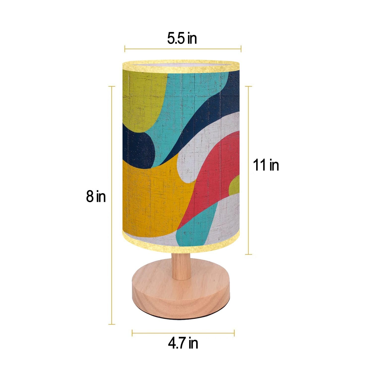 Bedside Lamp for Bedroom, Retro 70s Groovy Vintage Abstract Funky